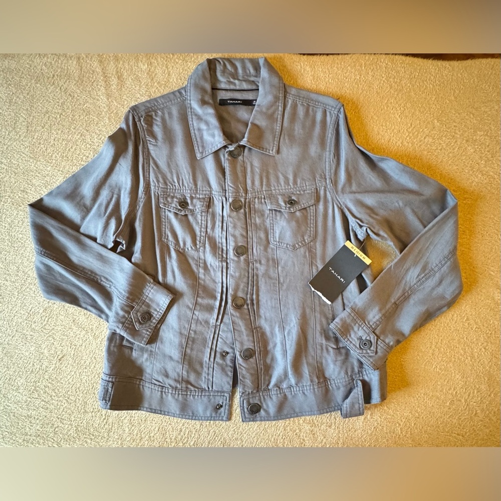 Tahari Slate Button-Up Jacket